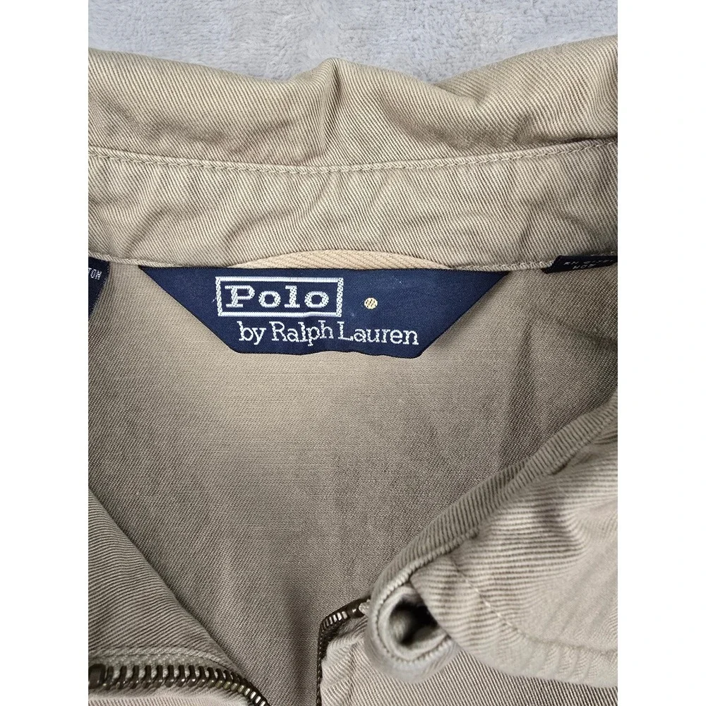 Vtg Polo Ralph Lauren Harrington Jacket Mens Large Tan Full Zip Harrington *Read